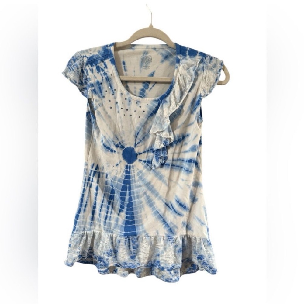 Justice Blue Swirl Ruffle Tee - Picture 7 of 8